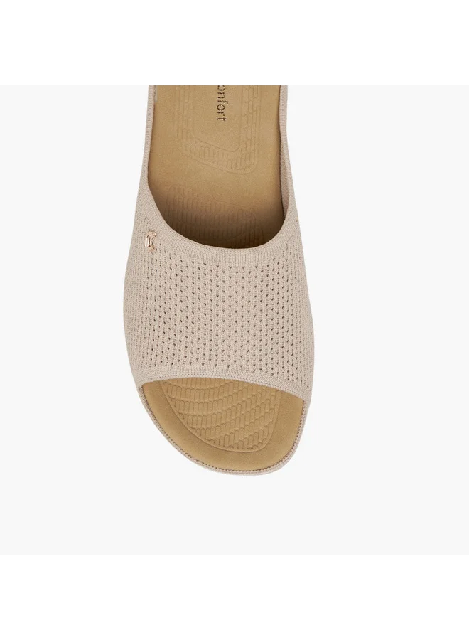 Le Confort Women Flyknit Textured Slip-On Comfort Sandals