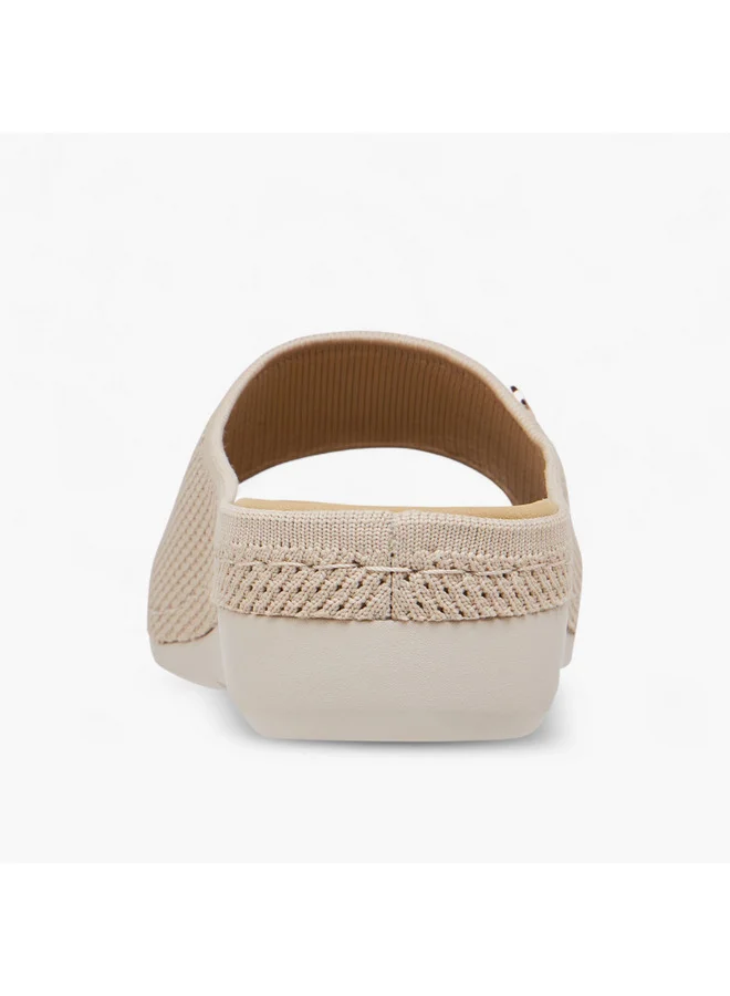 Le Confort Women Flyknit Textured Slip-On Comfort Sandals