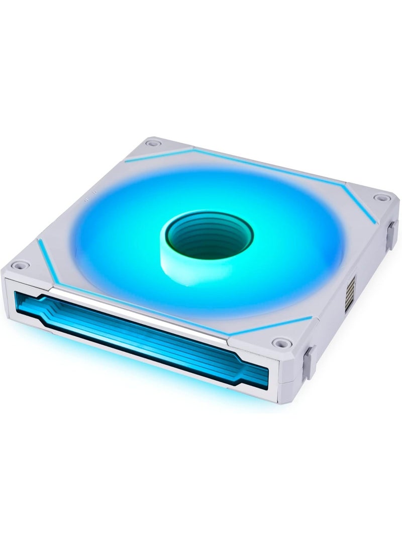 LIAN LI UNI FAN SL Infinity 140mm ARGB PWM Case Fan – Infinity Mirror Design, High Airflow & Static Pressure, Fluid Dynamic Bearing, Daisy-Chain Connectable, Software & Wireless RGB Control, Ultra-Quiet, Radiator & PC Case Cooling, White | UF-SLIN140-1W - Image 2