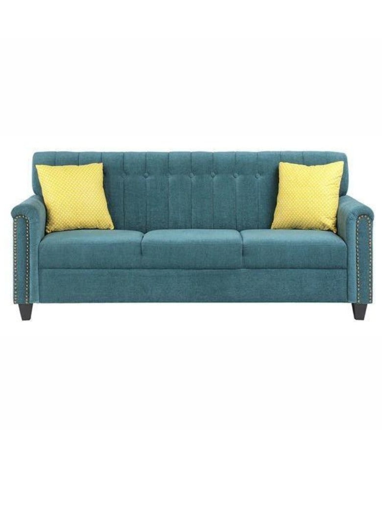 Wooden Twist Wooden Twist Contemporary Style 3 Seater Modern Sofa Set ( Blue )  - Image 3