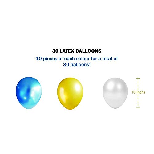 HK Balloons Birthday Party Decorations Set - Happy Birthday Foil Toy Balloon (13 Letters, Gold), Metallic Latex Balloons (Blue Gold White) - Image 3