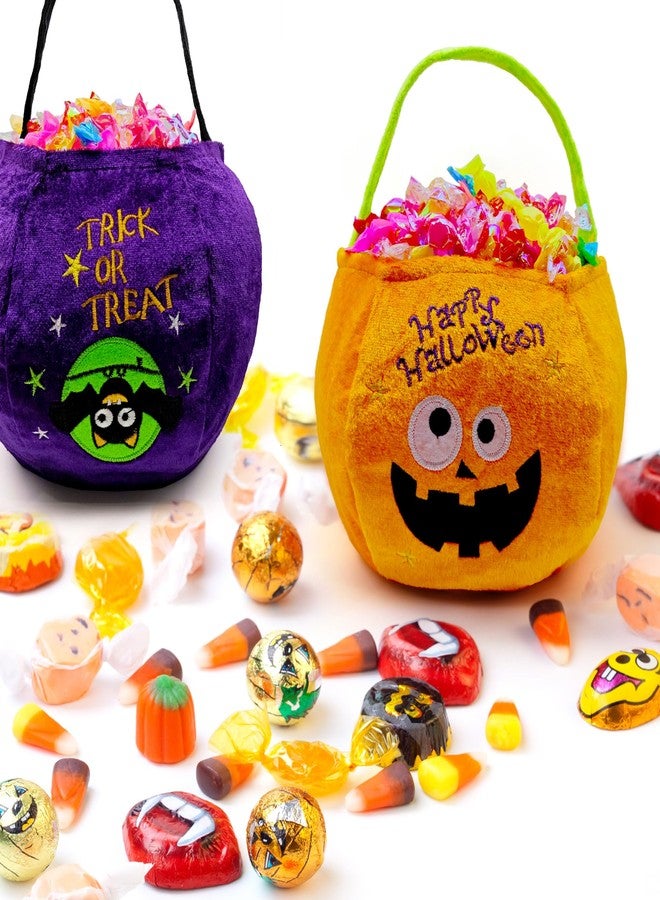 AIMI Halloween Trick or Treat Bags 2 Pack Pumpkin Bat Buckets Candy Holders for Kids Child Play Snack Basket Bag Purple Orange - Image 5