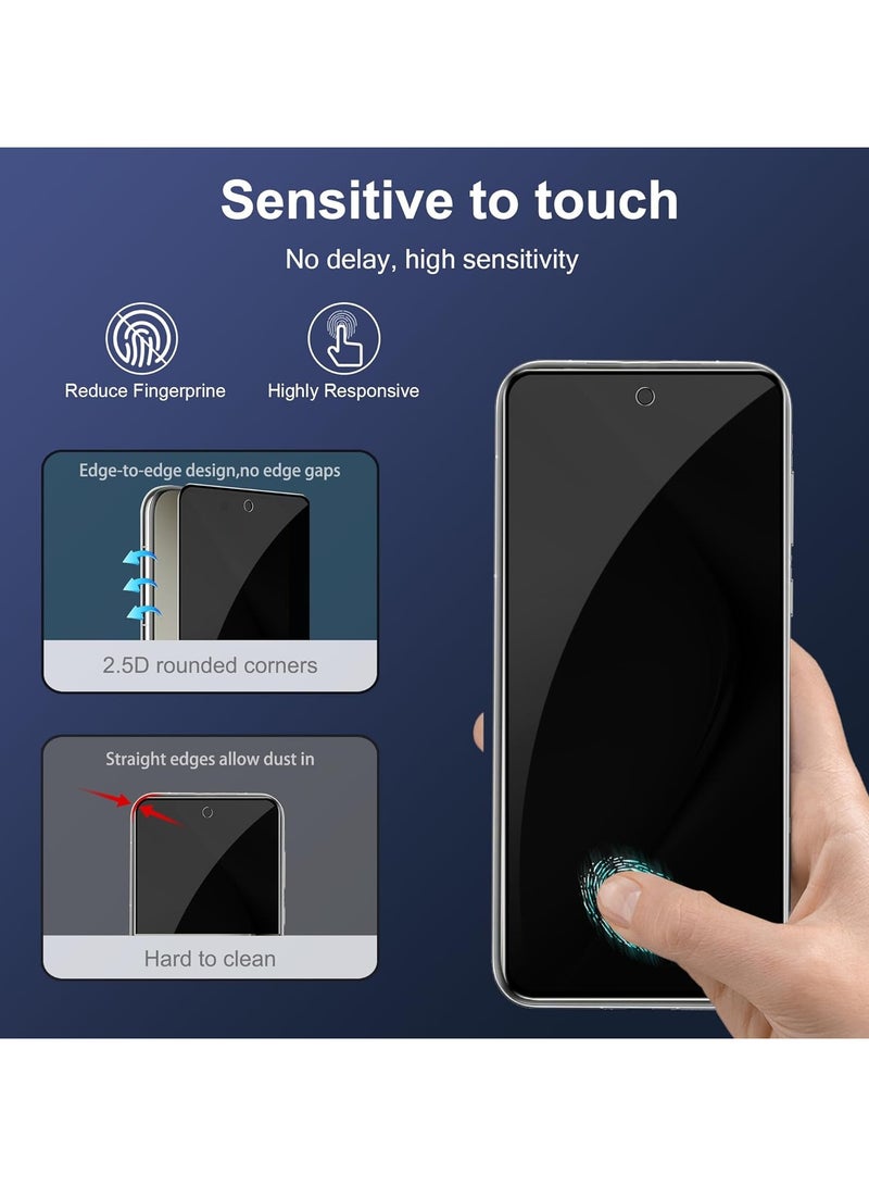 general Privacy Screen Protector Compatible with Huawei Pura 70 Pro, 1 Pack 3D Anti-Spy Tempered Glass Screen Protector with 1 Pack Camera Protector 9H Hardness Anti-Scratch Bubble-Free - Image 3