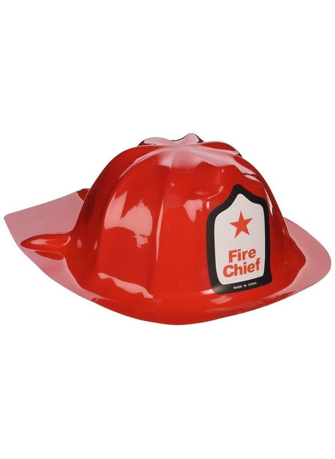 Fun Express Rhode Island Novelty Plastic Firefighter Chief Hat (Set Of 12) Red  - Image 1