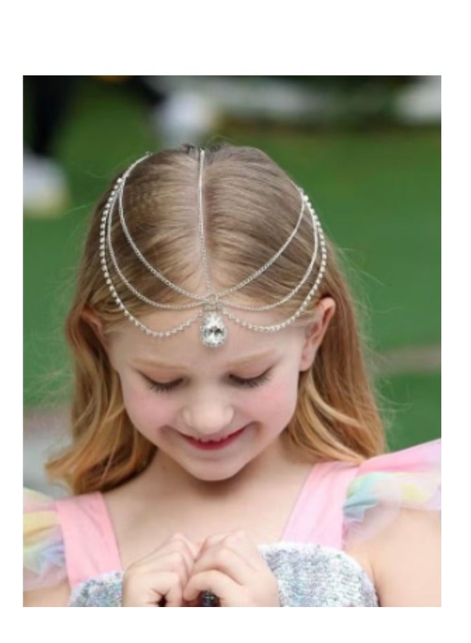 Generic Headbands Wedding Headpiece Accessories Head Chain Vintage Rhinestones Drop Headpiece Headband Wedding Prom Eveing Women Girl Hair Accessories  - Image 3