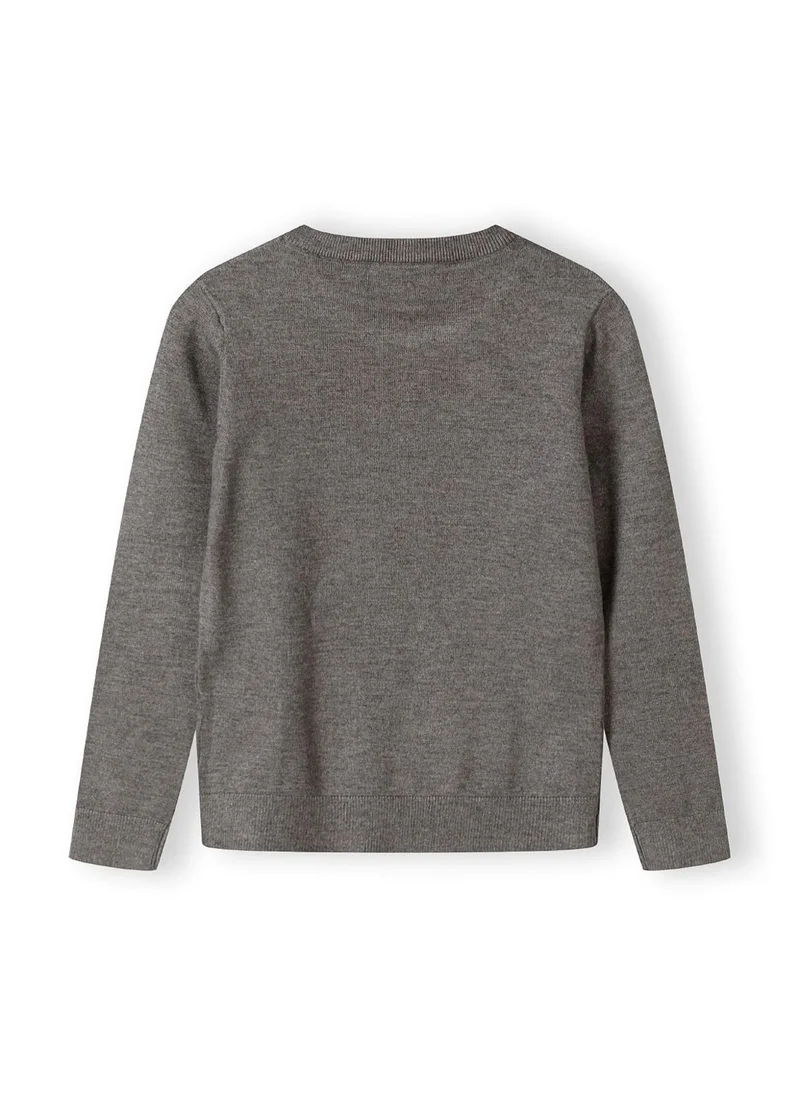 MINOTI Kids Boys Fine Knit Sweater with Chest Logo Stitching