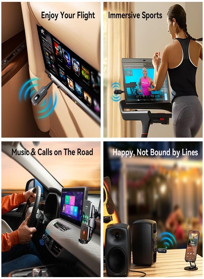 ESSAGER Bluetooth Receiver for Car, Noise Cancelling 3.5mm AUX Bluetooth Car Adapter, Wireless Audio Receiver Transmitter for Home Stereo/Wired Headphones Airplane, Gray - Image 5