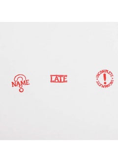 Juvale 3-Pack Self Inking Stamp Set For Teachers, Rubber Stamps For Classroom, Late, Incomplete, Name?, Red Ink, Grading Supplies, Round Teacher Stamp, Homework Stamps For Teachers  - Image 4