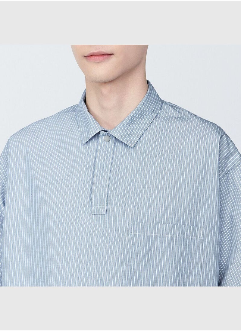 MUJI Cool Touch Woven Polo Shirt  - Image 5