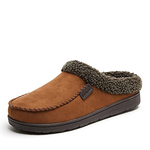 Dearfoams أحذية ديرفومز للرجال الداخلية/الخارجية القابلة للتنفس من رغوة الذاكرة متاحة بعرض واسع، كستناء، متوسط - Image 4
