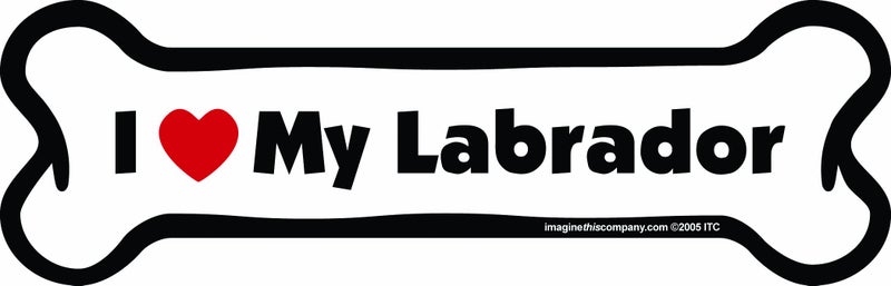 Imagine This Bone Car Magnet, I Love My Labrador, 2-Inch by 7-Inch