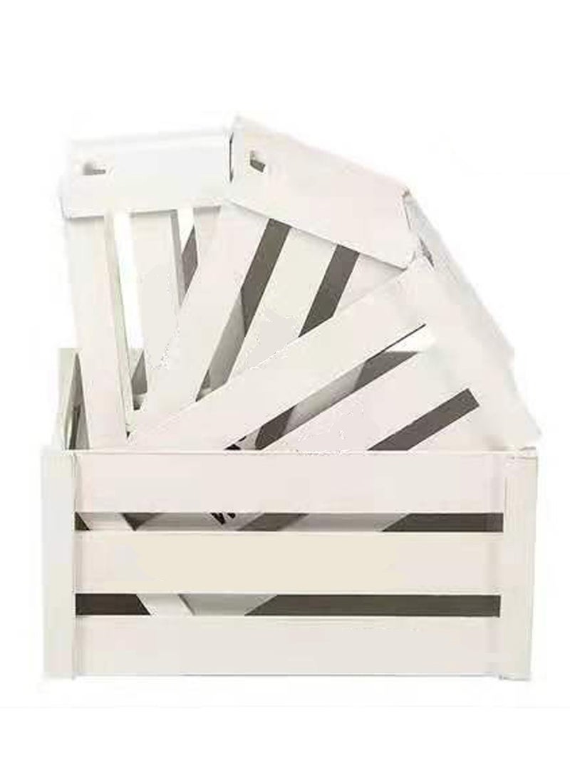 LINGWEI Wooden Storage Box Set Decorative Nesting Crates with Cutout Handles Set of 4 - Image 5