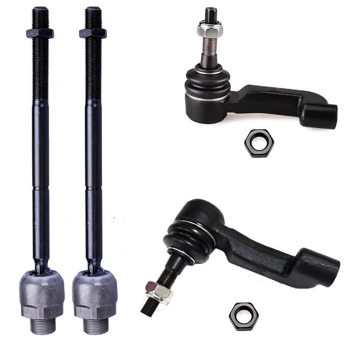4 Pack Tie Rod End Kit Steering Tie Rod End For Jeep Liberty 20022005 2Pc Ev402 Inner Tie Rod And 2Pc Es3535 Es3536 Outer Tie Rod End Kit