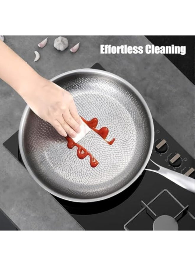 Arabest Titanium Frying Pan, Multifunctional Non Stick Nutri Pans, 12"Non Stick Titaniums Hammered Pan for Cooking with Lid, Ultra-Lasting Scratch-Resistant for Every Cooktop (10.23) - Image 4