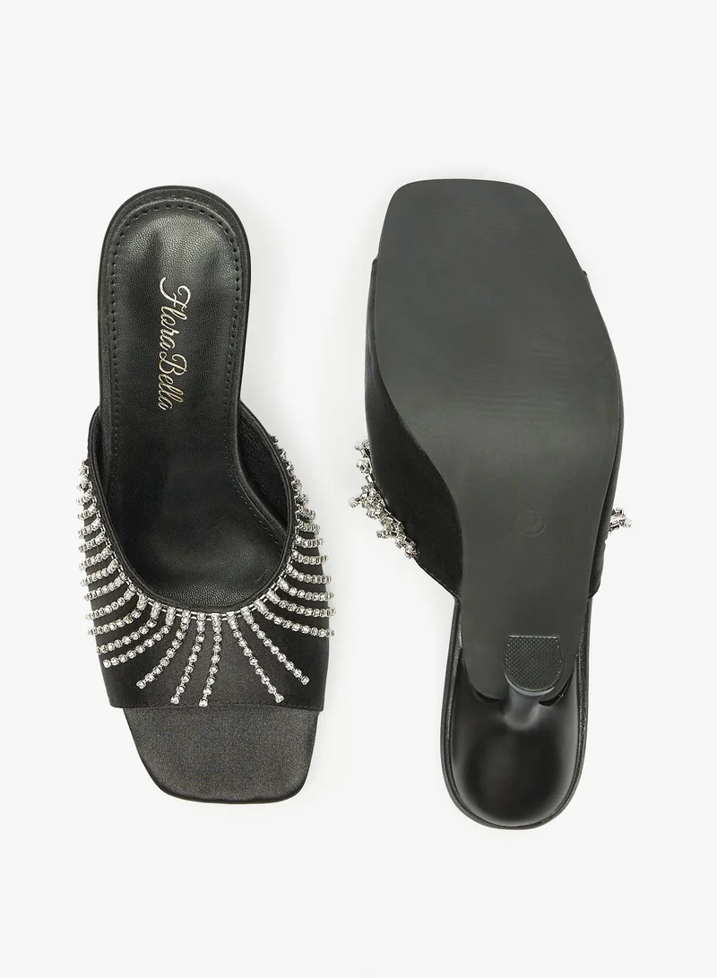 Flora Bella By Shoexpress Womens Embellished Slip On Sandals with Stiletto Heels Ramadan Collection