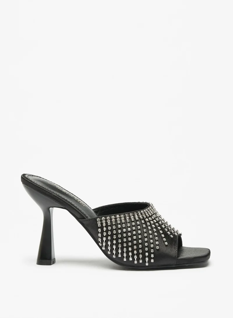 Flora Bella By Shoexpress Womens Embellished Slip On Sandals with Stiletto Heels Ramadan Collection
