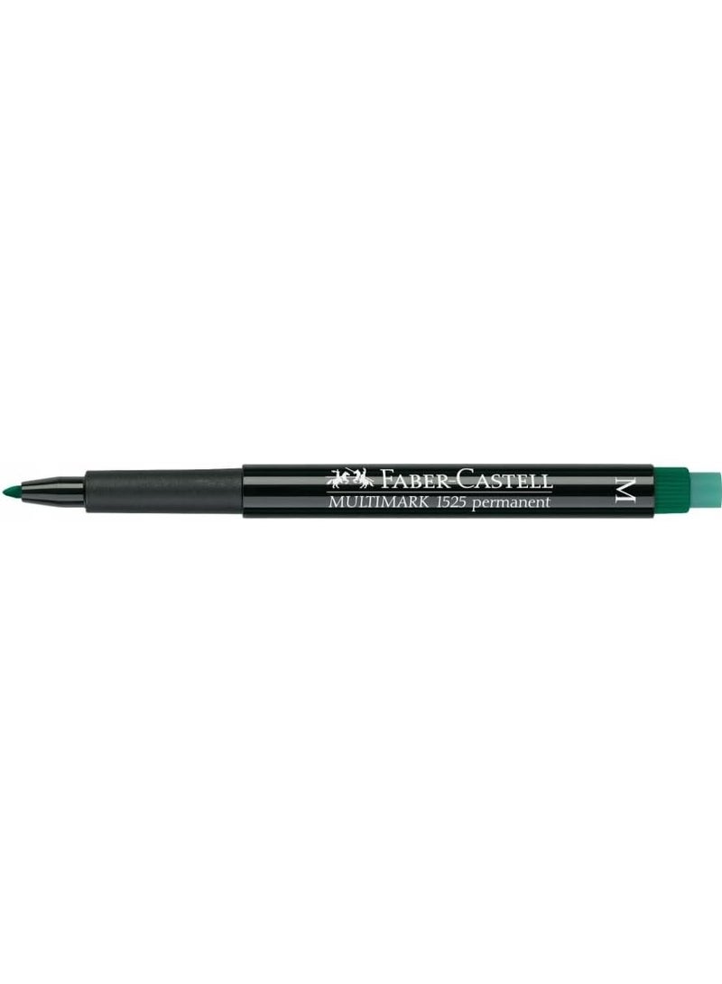 FABER-CASTELL Permanent "Multimark" Marker – Green Permanent Marker Pen for Plastic - Image 1