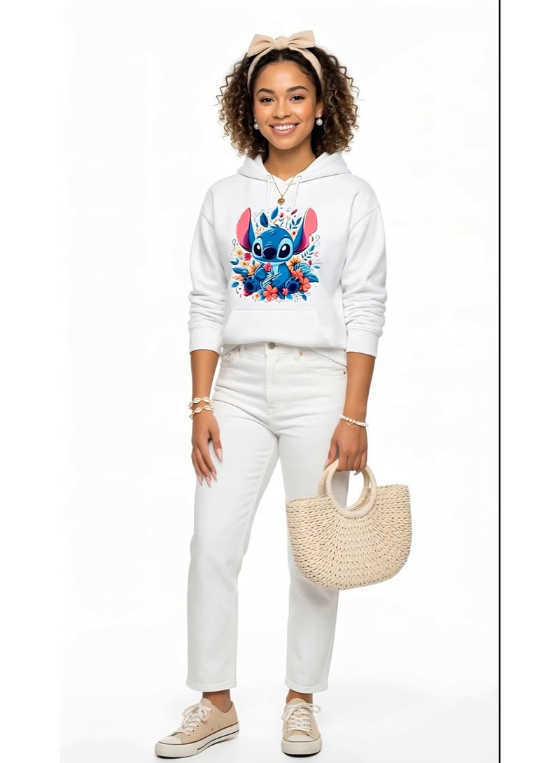 Lilo & Stitch Regular Fit Longline Slogan Print Hoodie