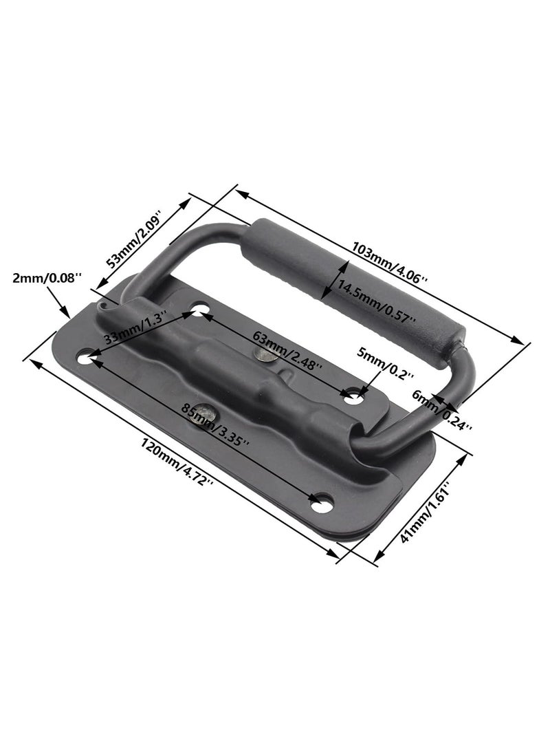 2Pcs Box Handles Spring Folding Handle Metal Chest Handle Flight Case Handle, Stainless Steel Spring Loaded Box Handle Luggage Hardware for Toolbox Storage Boxes Replacement (122x41mm) - Image 2