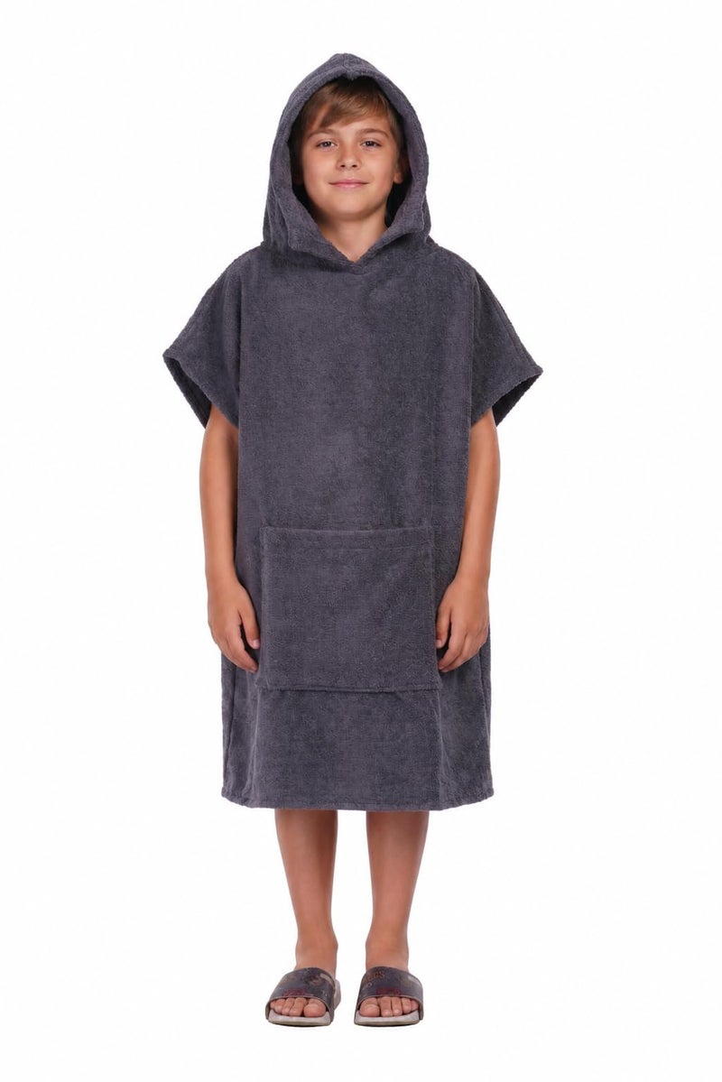 ALLEN & MATE ALLEN MATE 100 Cotton Kids Hooded Surf Poncho Changing Robe Quick Absorbent Wearable Swim Towel Boys Girls 613 Years - Image 2