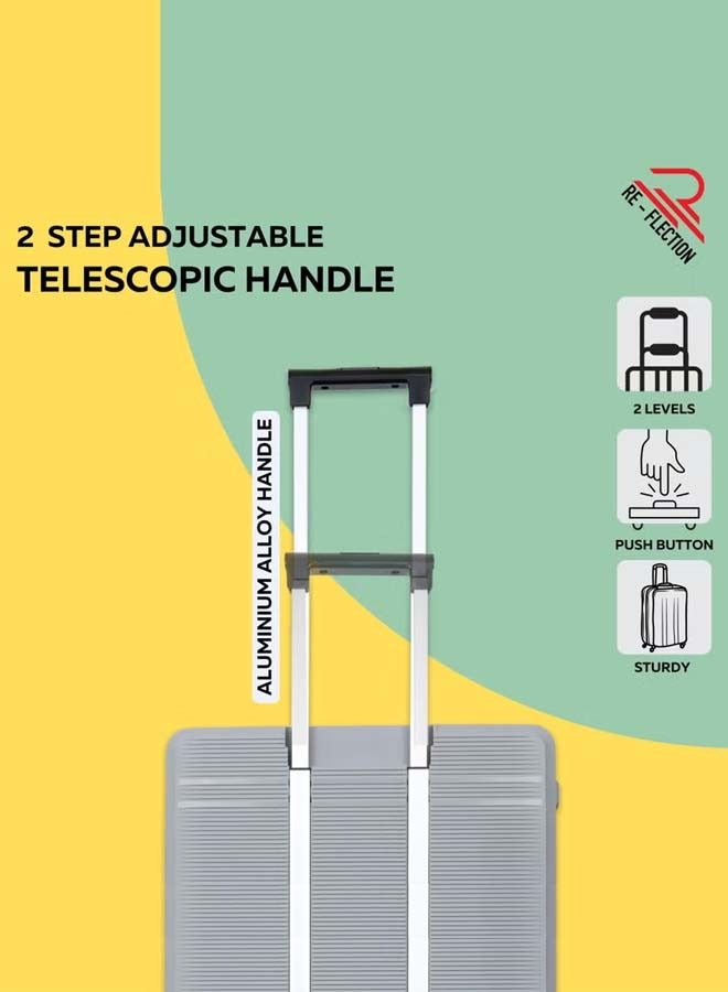 REFLECTION Collapsible 24 Inch Trolley Luggage Bag, Polypropylene Plastic Body, Portable Design, Ergonomically Designed Soft Handles, 2 Level Adjustable Handle, Khaki - Image 3