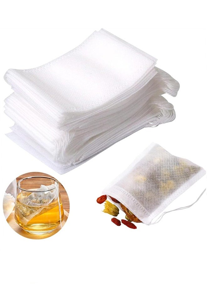 Generic Disposable Tea Bags for Loose, 200pcs Leaf Tea Drawstring Empty Tea Bags Bulk Tea Filter Bags Tea Sachets Infuser Strainers for Loose Tea Coffee Spice Herbs, 7x9cm  - Image 1