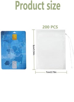 Generic Disposable Tea Bags for Loose, 200pcs Leaf Tea Drawstring Empty Tea Bags Bulk Tea Filter Bags Tea Sachets Infuser Strainers for Loose Tea Coffee Spice Herbs, 7x9cm  - Image 2
