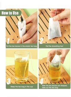 Generic Disposable Tea Bags for Loose, 200pcs Leaf Tea Drawstring Empty Tea Bags Bulk Tea Filter Bags Tea Sachets Infuser Strainers for Loose Tea Coffee Spice Herbs, 7x9cm  - Image 3