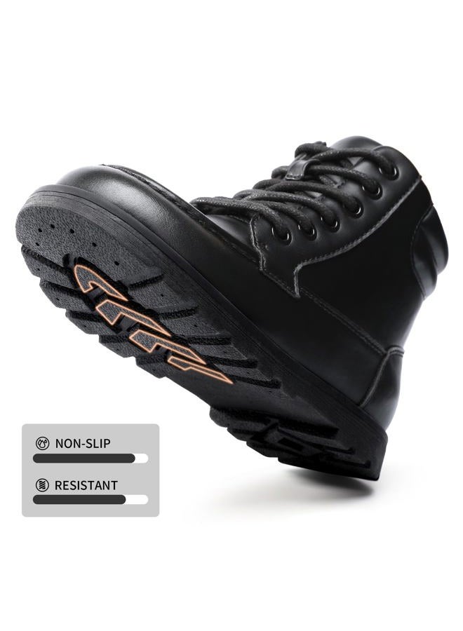 Mixin Girls Boys Hiking Snow Boots Waterproof Non-Slip Ankle Boot with Lace-Up & Side Zipper for Little/Big Kids, Black, 3 Big Kid - Image 5