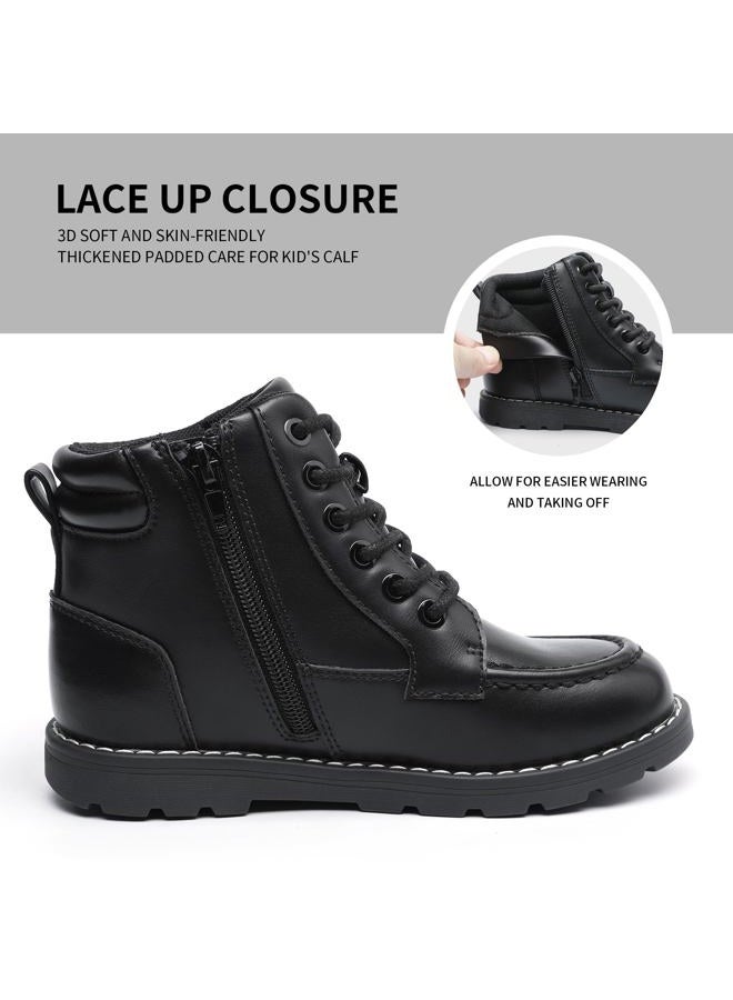 Mixin Girls Boys Hiking Snow Boots Waterproof Non-Slip Ankle Boot with Lace-Up & Side Zipper for Little/Big Kids, Black, 3 Big Kid - Image 4