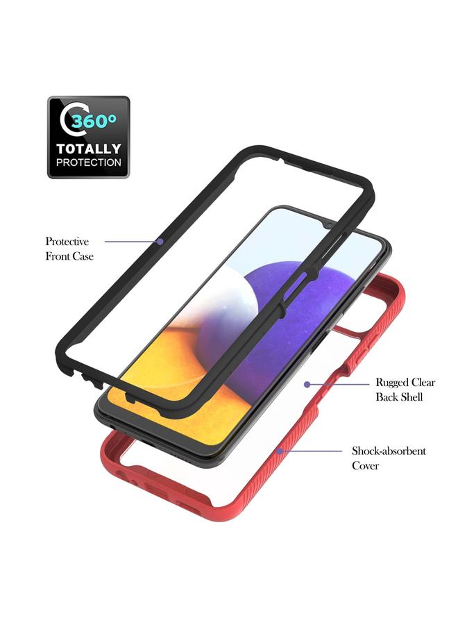 اس-توب جراب لهاتف Samsung Galaxy A22 5G Starry Sky بلون سادة مقاوم للصدمات من البولي كربونات + جراب واقٍ من مادة TPU مع حامل حلقي ووظيفة مغناطيسية - Image 3