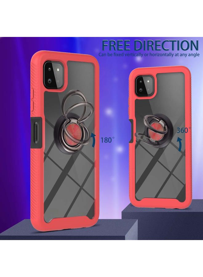 اس-توب جراب لهاتف Samsung Galaxy A22 5G Starry Sky بلون سادة مقاوم للصدمات من البولي كربونات + جراب واقٍ من مادة TPU مع حامل حلقي ووظيفة مغناطيسية - Image 4