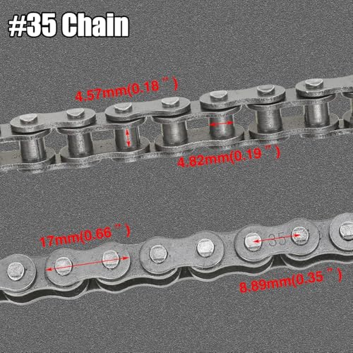 YOXUFA #35 Roller Chain for Mini Bike Coleman CT100U CC100X Baja Doodle Bug Dirt Bug Racer DB30 Motovox MBX10 MBX11 MMB80 Predator 79cc 97cc 100cc Engine Powersports Parts 140 Links Drive Chain - Image 4