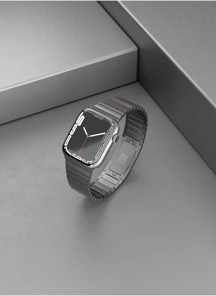 LEVELO - Apple Watch 45/44/42mm Westin Steel Watch Band / Stylish & Elegant Design / Anti-Scratch and Wear Off / Premium Material / Easy Installation & Removal / Special Features Anti-Scratch / Material Stainless Steel - Black - Image 1