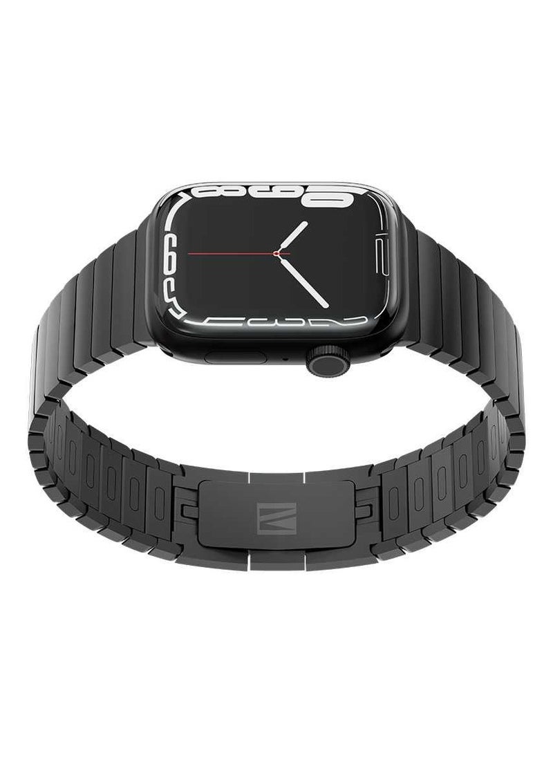 LEVELO - Apple Watch 45/44/42mm Westin Steel Watch Band / Stylish & Elegant Design / Anti-Scratch and Wear Off / Premium Material / Easy Installation & Removal / Special Features Anti-Scratch / Material Stainless Steel - Black - Image 1