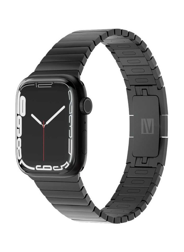 LEVELO - Apple Watch 45/44/42mm Westin Steel Watch Band / Stylish & Elegant Design / Anti-Scratch and Wear Off / Premium Material / Easy Installation & Removal / Special Features Anti-Scratch / Material Stainless Steel - Black - Image 1