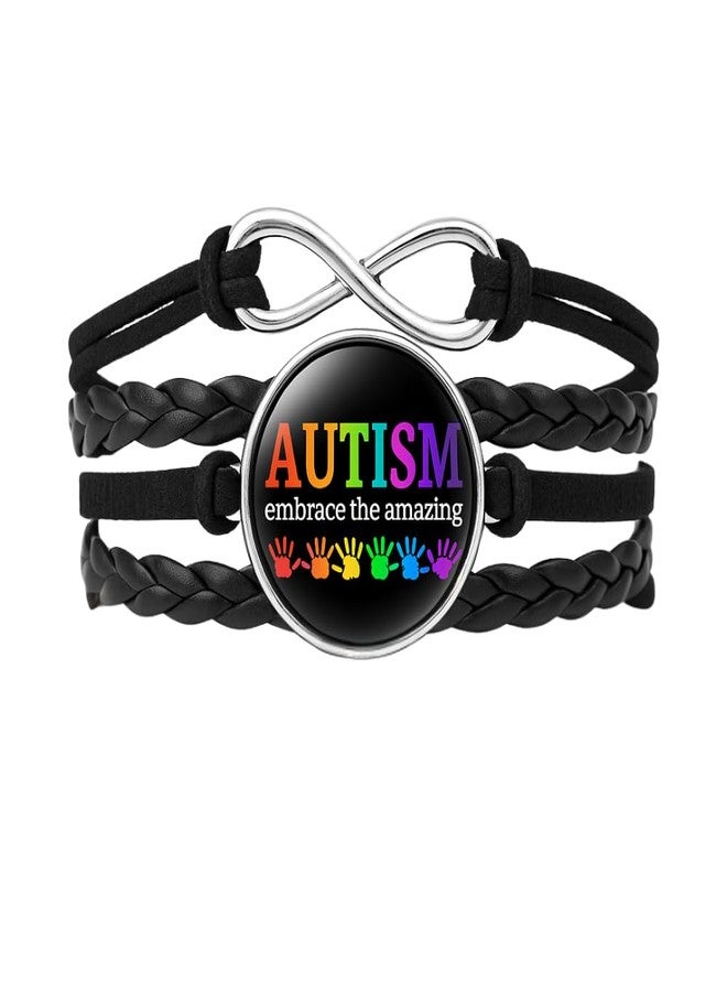 إنفينيتي كوليكشن سوار إنفينيتي كوليكشن للتوعية بالتوحد - سوار على شكل قطعة أحجية - احتضن الروعة - مجوهرات سوداء قابلة للتعديل للتوعية بالتوحد - سوار معصم للجنسين للبالغين - Image 1