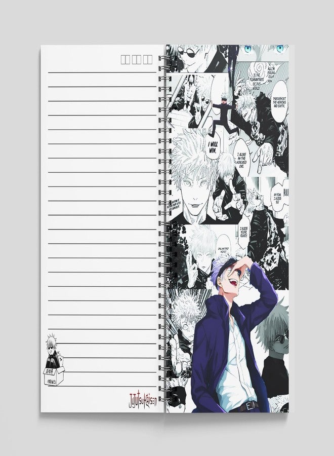 zenithink دفتر ملاحظات زينيثينك جوجوتسو كايسن بتصميم شخصيات الأنمي | ورق 80 غ/م² مع غلاف مقوى 350 غ/م² | مسطر بخطوط مفردة | 160 صفحة | مقاس A5 | تجليد حلزوني | متعدد الاستخدامات للمدرسة والمنزل والمكتب | - Image 3
