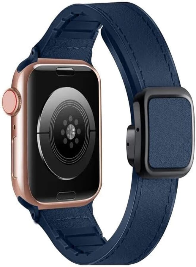 Next Next Store Leather Band Compatible with iWatch 49mm 45mm 44mm 42mm, Genuine Leather Magnetic Clasp Strap for iWatch Ultra SE 2 Series 9 8 7 6 5 4 3 2 1 Ultra/Ultra2 Men Women
