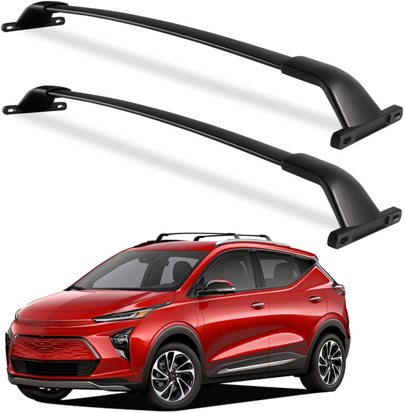 Wonderdriver Roof Rack Cross Bars 220lb Fit for Chevy Chevrolet Bolt EUV 2022 2023 2024 2025 BoltEUV Heavy Duty Aluminum Crossbar Racks Rail Rooftop Carrier Canoe Kayak Bike Cargo Luggage Black