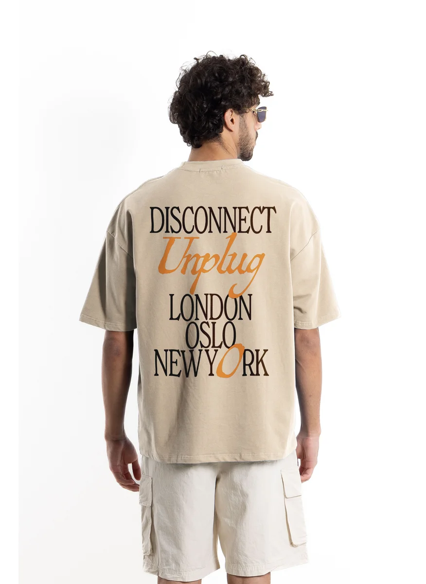 SHAPES SLOGAN PRINTED COTTON BLEND T-SHIRT