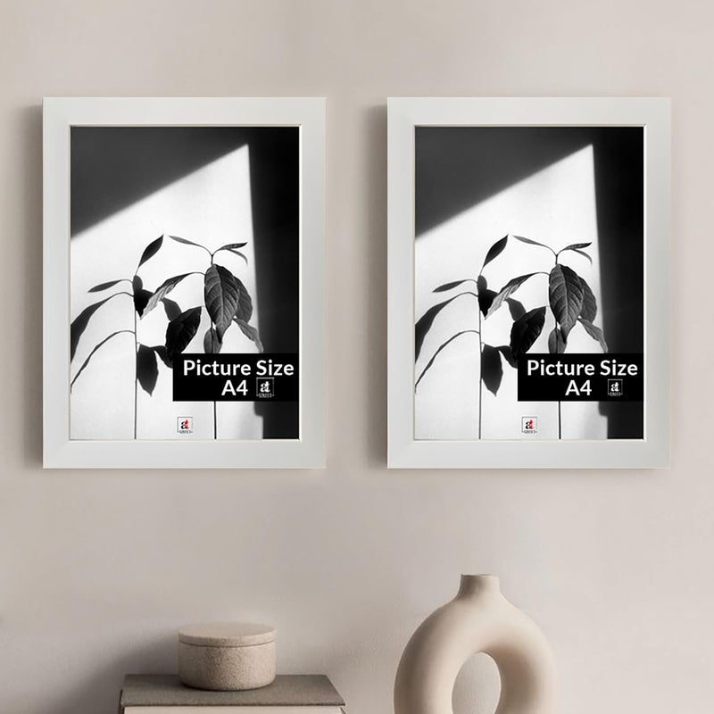 Art Street إطار شهادة بحجم A4، مجموعة من 2 إطار صور للمستندات لتزيين المنزل، غرفة المعيشة، تزيين المكتب (أبيض، الحجم: 8x12 بوصة) - Image 2