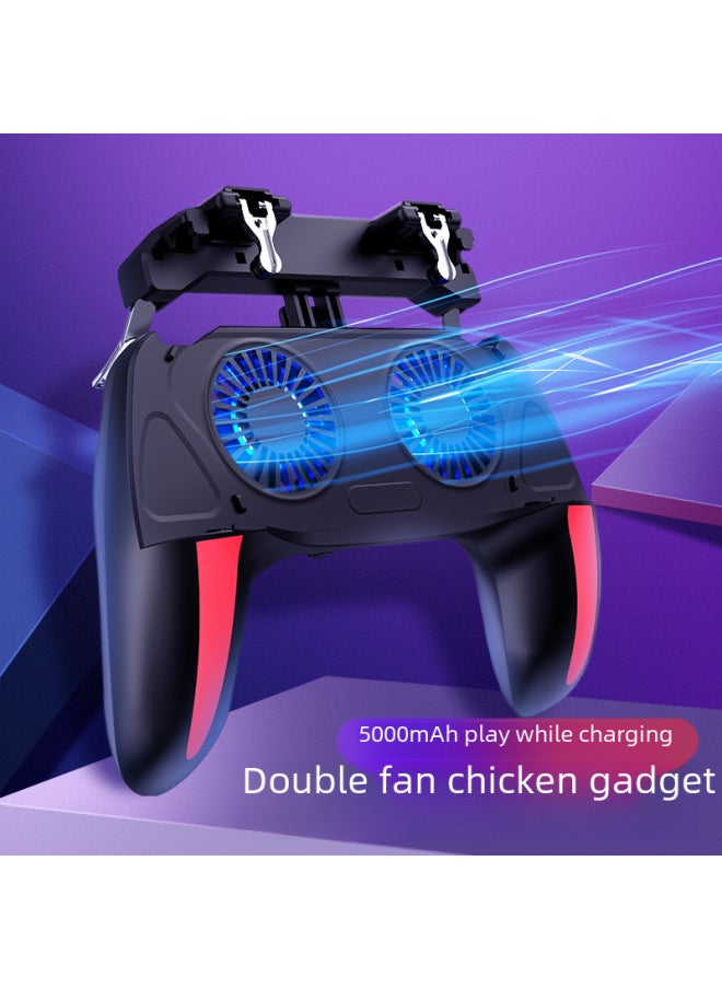 Generic Semiconductor Cooling Chicken Eating Handle H12 Stimulates Battlefield H9 H5 Integrated Fan Cooling Game Handle-Product Color:H11 Flat Six-finger Handle-Black  - Image 4