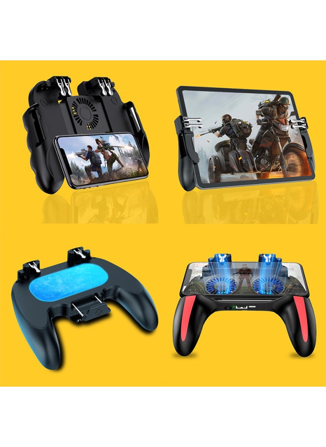 Generic Semiconductor Cooling Chicken Eating Handle H12 Stimulates Battlefield H9 H5 Integrated Fan Cooling Game Handle-Product Color:H11 Flat Six-finger Handle-Black  - Image 2