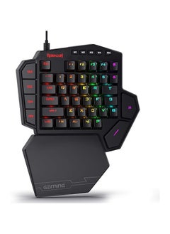 K585 DITI One-Handed RGB Mechanical Gaming Keyboard, Type-C Wired Professional Gaming Keypad with 7 Onboard Macro Keys, Detachable Wrist Rest, Linear Red Switch, 42 Keys