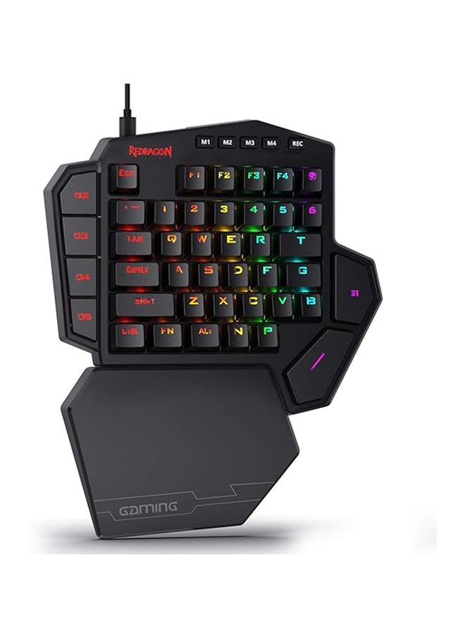 REDRAGON - K585 DITI One-Handed RGB Mechanical Gaming Keyboard, Type-C Wired Professional Gaming Keypad with 7 Onboard Macro Keys, Detachable Wrist Rest, Linear Red Switch, 42 Keys - Image 1