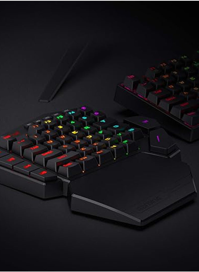 REDRAGON - K585 DITI One-Handed RGB Mechanical Gaming Keyboard, Type-C Wired Professional Gaming Keypad with 7 Onboard Macro Keys, Detachable Wrist Rest, Linear Red Switch, 42 Keys - Image 1