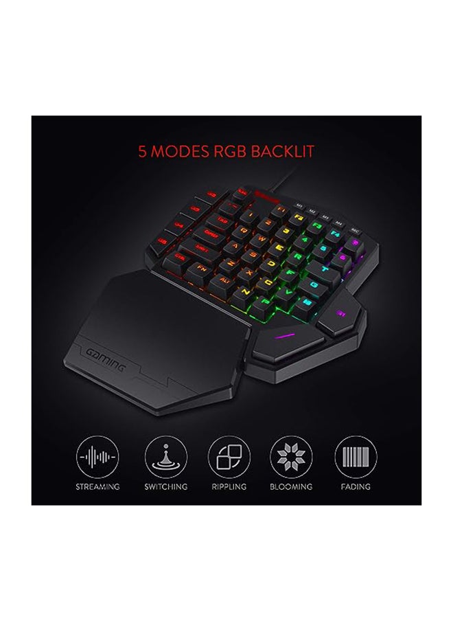 REDRAGON - K585 DITI One-Handed RGB Mechanical Gaming Keyboard, Type-C Wired Professional Gaming Keypad with 7 Onboard Macro Keys, Detachable Wrist Rest, Linear Red Switch, 42 Keys - Image 1