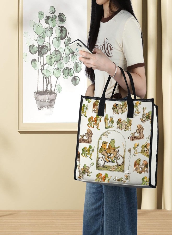 ليفلو حقيبة تسوق LEVLO Frog And Toad Arnold Lobel، هدية لمحبي Frog And Toad، حقيبة كتف بشخصية Frog And Toad، منتجات Frog And Toad (Frog & Toad LT) - Image 5