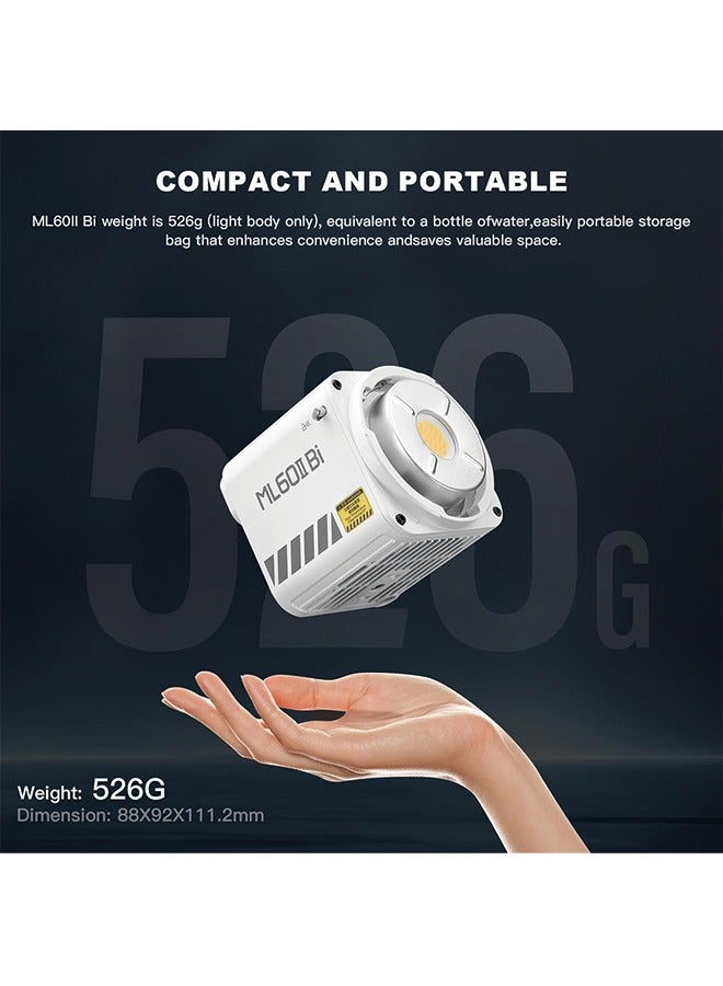 Godox Godox ML60IIBi 70W LED Video Light, 2800-5600K Bi-Color LED Monolight, CRI/TLCI 97+ App Control 13000Lux Portable Continous Output Lighting for Studio Live Streaming Video Recording  - Image 5